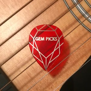 Gem Picks Ruby/Red Teardrop Vinyl Guitar Pick 4 Pack. Medium 0.73mm